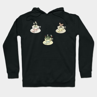 Spring Cottagecore Flower Tea Cups - cottagecore aesthetic Hoodie